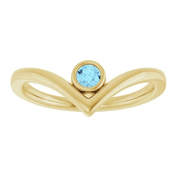 Bezel-Set Solitaire V Ring Image 3 Studio D Jewelers Woodstock, IL