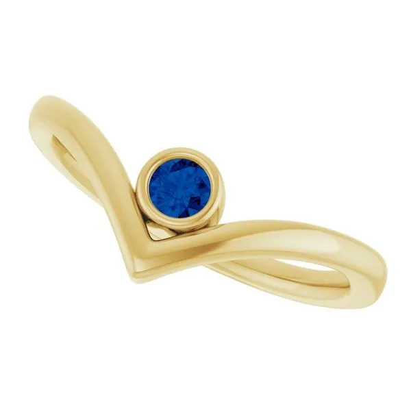 Bezel-Set Solitaire V Ring Image 5 Grayson & Co. Jewelers Iron Mountain, MI