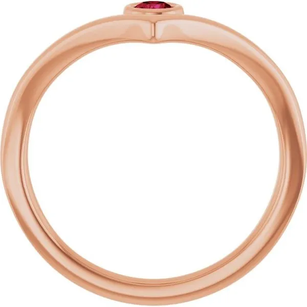 Bezel-Set Solitaire V Ring Image 2 D'Errico Jewelry Scarsdale, NY