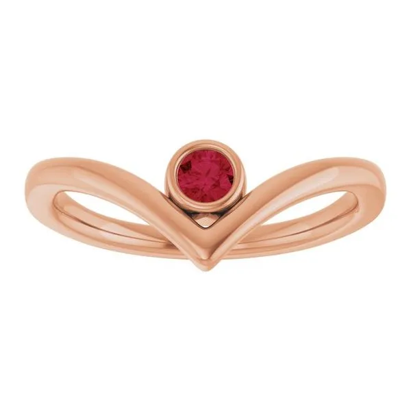 Bezel-Set Solitaire V Ring Image 3 Cherry Street Jewelers Tulsa, OK