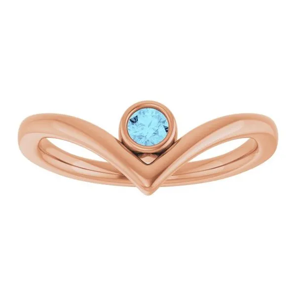 Bezel-Set Solitaire V Ring Image 3 J. Meredith Jewelers Delafield, WI