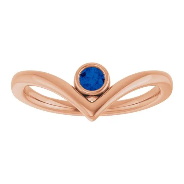 Bezel-Set Solitaire V Ring Image 3 Rasmussen Jewelers Spanish Fork, UT