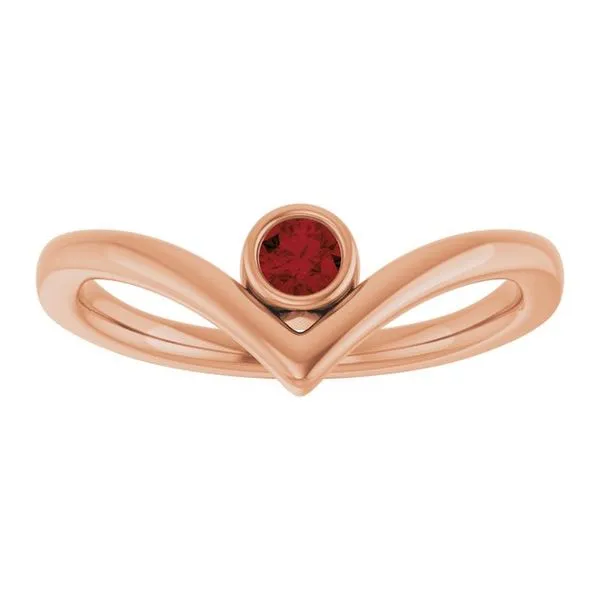 Bezel-Set Solitaire V Ring Image 3 Smith Jewelers Franklin, VA