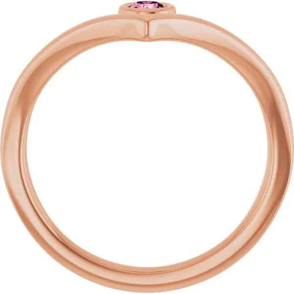 Bezel-Set Solitaire V Ring Image 2 Rasmussen Jewelers Spanish Fork, UT