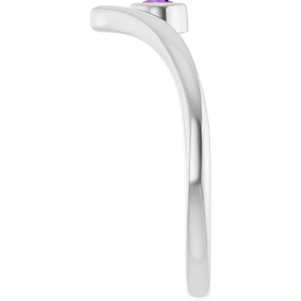 Bezel-Set Solitaire V Ring Image 4 Hopman Jewelers Elkhart, IN