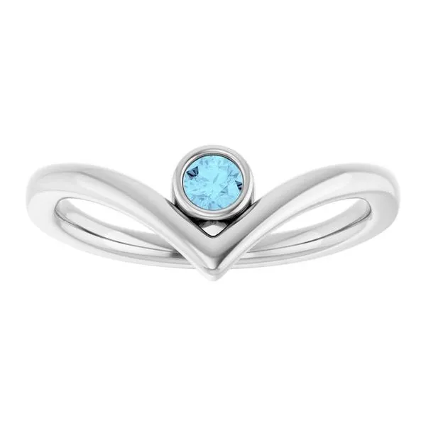 Bezel-Set Solitaire V Ring Image 3 Rasmussen Jewelers Spanish Fork, UT