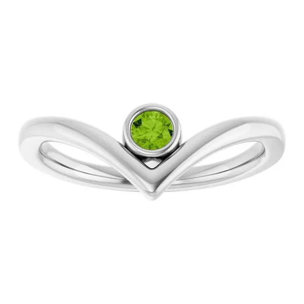 Bezel-Set Solitaire V Ring Image 3 Becky Beck's Jewelry DeKalb, IL