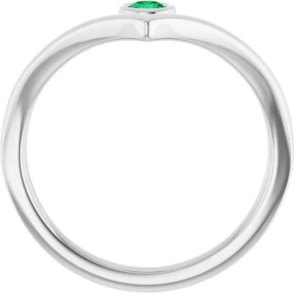Bezel-Set Solitaire V Ring Image 2 James Wolf Jewelers Mason, OH