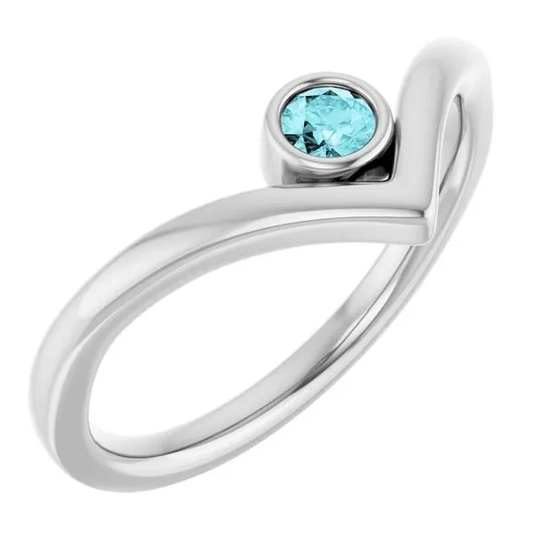 Bezel-Set Solitaire V Ring D&M Jewelers Green Bay, WI