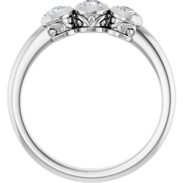 Three-Stone Bezel-Set Ring Image 2 Comstock Jewelers Edmonds, WA