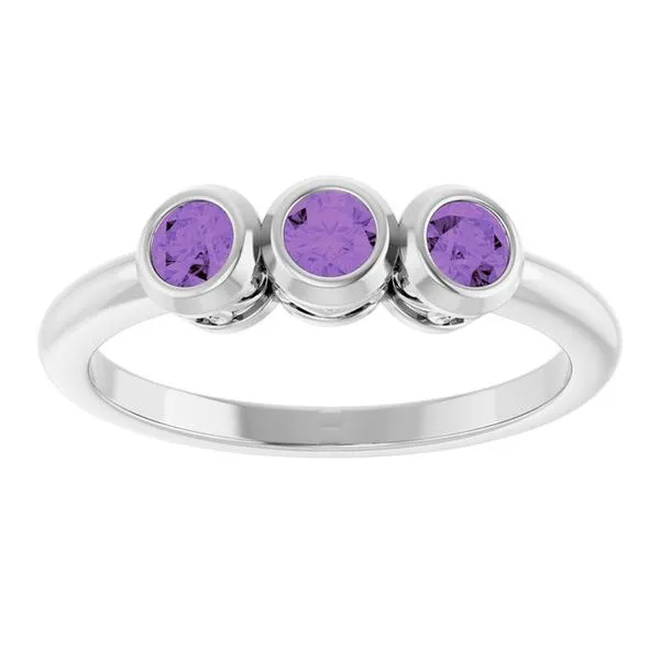 Three-Stone Bezel-Set Ring Image 3 Comstock Jewelers Edmonds, WA