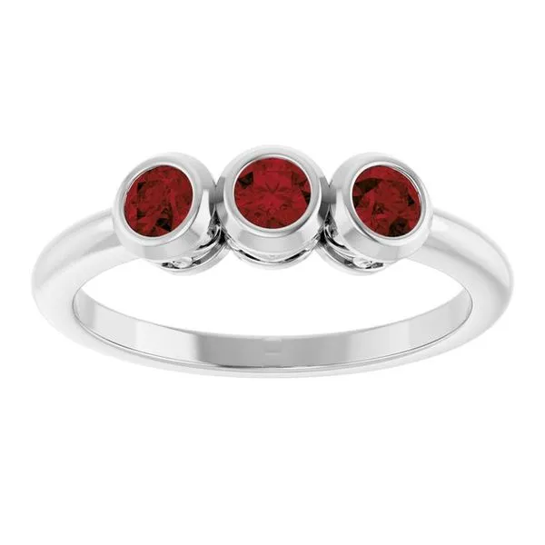 Three-Stone Bezel-Set Ring Image 3 Mendham Jewelers Mendham, NJ