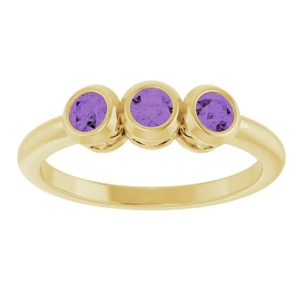 Three-Stone Bezel-Set Ring Image 3 James Wolf Jewelers Mason, OH