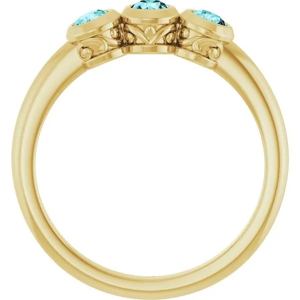 Three-Stone Bezel-Set Ring Image 2 James Wolf Jewelers Mason, OH