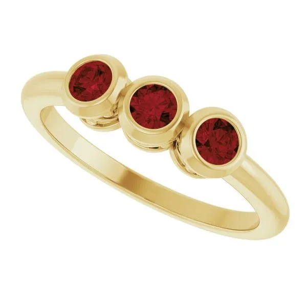 Three-Stone Bezel-Set Ring Image 5 Comstock Jewelers Edmonds, WA