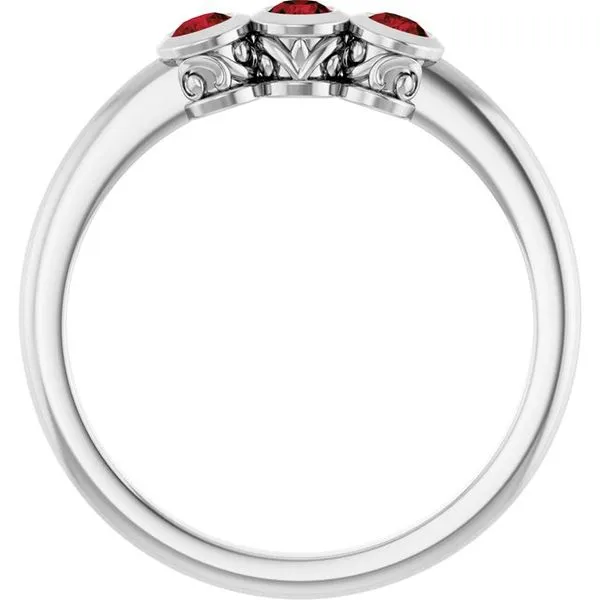 Three-Stone Bezel-Set Ring Image 2 Becky Beck's Jewelry DeKalb, IL