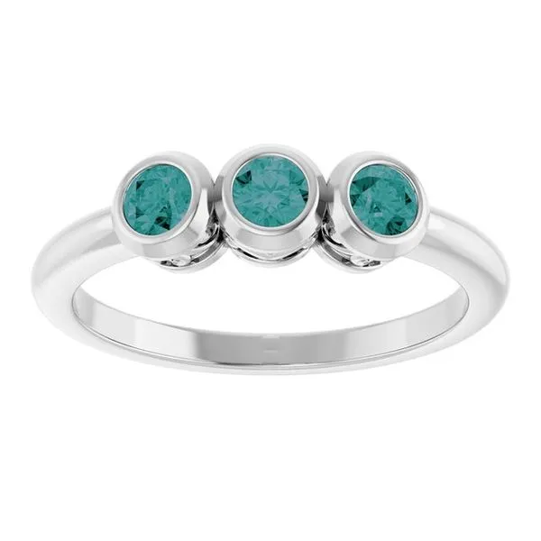 Three-Stone Bezel-Set Ring Image 3 Long Jewelers Chesapeake, VA