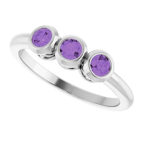 Three-Stone Bezel-Set Ring Image 5 Comstock Jewelers Edmonds, WA