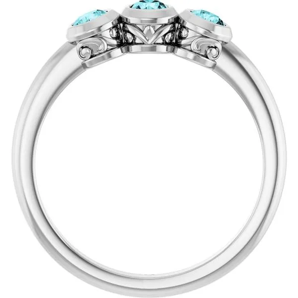 Three-Stone Bezel-Set Ring Image 2 James Wolf Jewelers Mason, OH