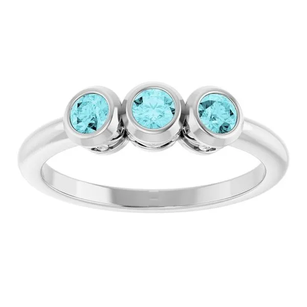 Three-Stone Bezel-Set Ring Image 3 James Wolf Jewelers Mason, OH