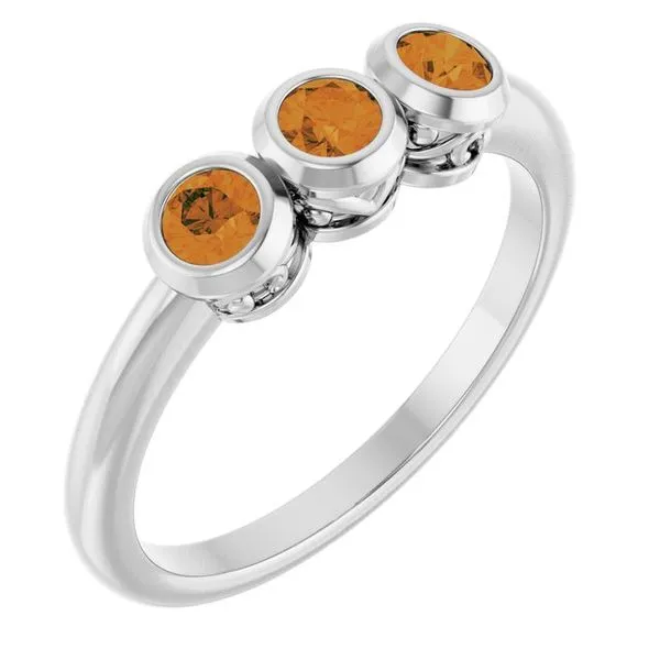 Three-Stone Bezel-Set Ring James Wolf Jewelers Mason, OH