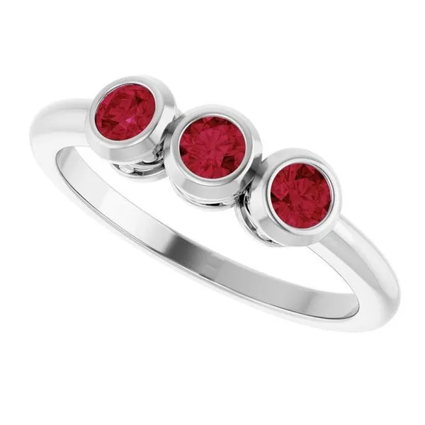 Three-Stone Bezel-Set Ring Image 5 James Wolf Jewelers Mason, OH