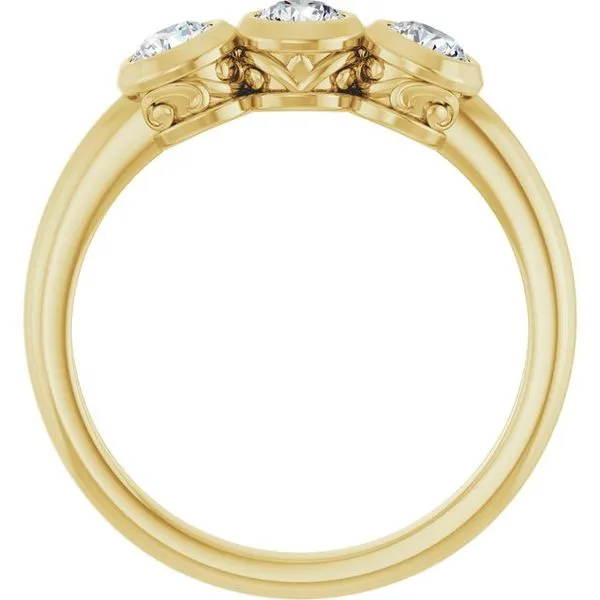 Three-Stone Bezel-Set Ring Image 2 Comstock Jewelers Edmonds, WA