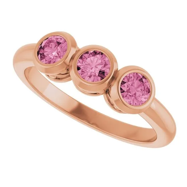 Three-Stone Bezel-Set Ring Image 5 Long Jewelers Chesapeake, VA