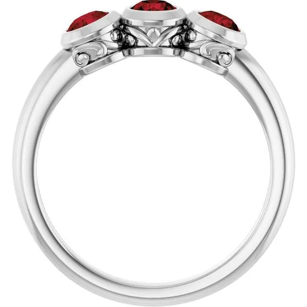 Three-Stone Bezel-Set Ring Image 2 Comstock Jewelers Edmonds, WA