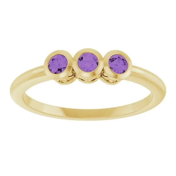 Three-Stone Bezel-Set Ring Image 3 Comstock Jewelers Edmonds, WA