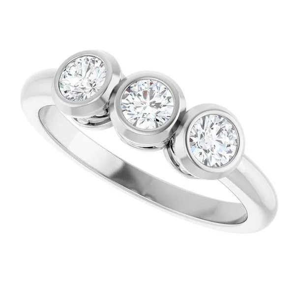 Three-Stone Bezel-Set Ring Image 5 Jerald Jewelers Latrobe, PA