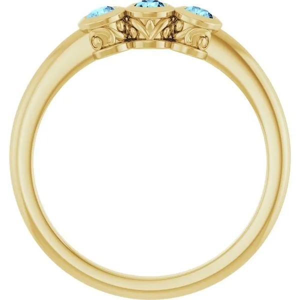 Three-Stone Bezel-Set Ring Image 2 Becky Beck's Jewelry DeKalb, IL