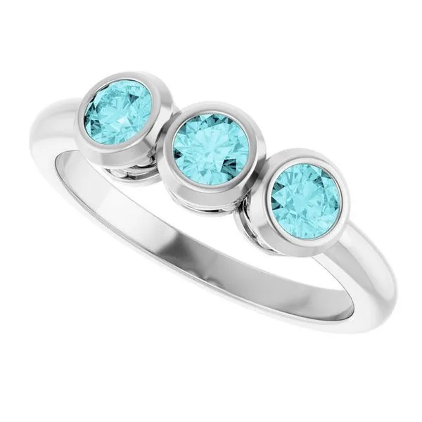 Three-Stone Bezel-Set Ring Image 5 Long Jewelers Chesapeake, VA