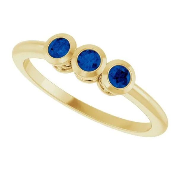 Three-Stone Bezel-Set Ring Image 5 Long Jewelers Chesapeake, VA