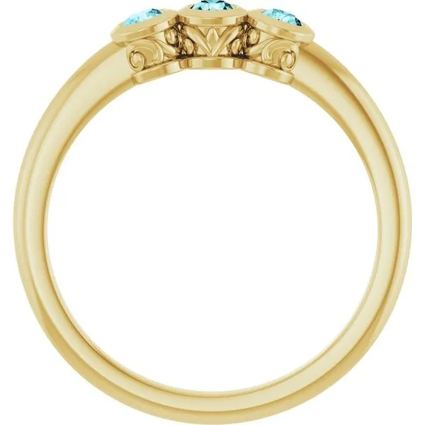 Three-Stone Bezel-Set Ring Image 2 Comstock Jewelers Edmonds, WA