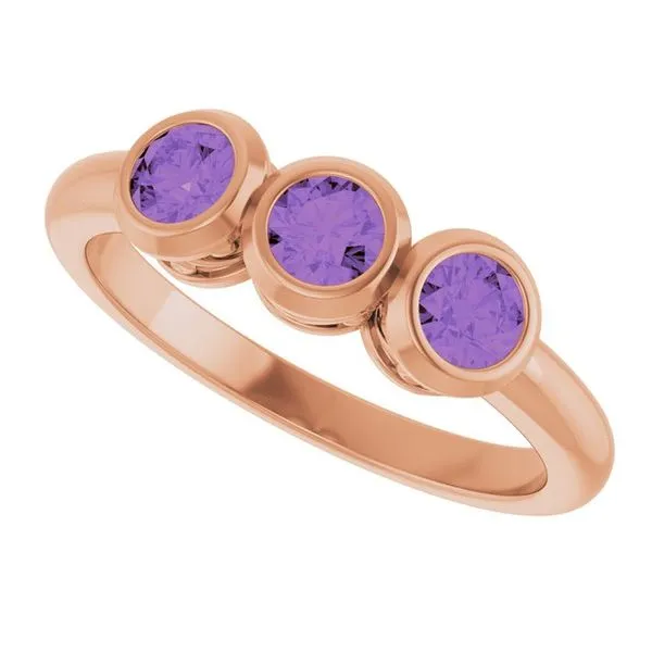 Three-Stone Bezel-Set Ring Image 5 Comstock Jewelers Edmonds, WA