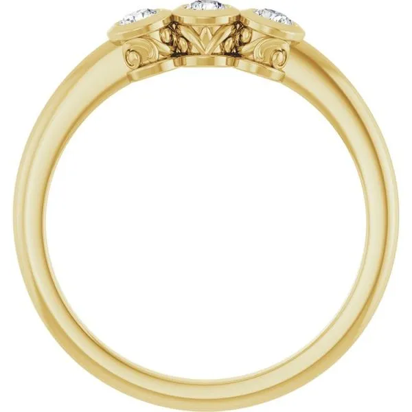 Three-Stone Bezel-Set Ring Image 2 Long Jewelers Chesapeake, VA