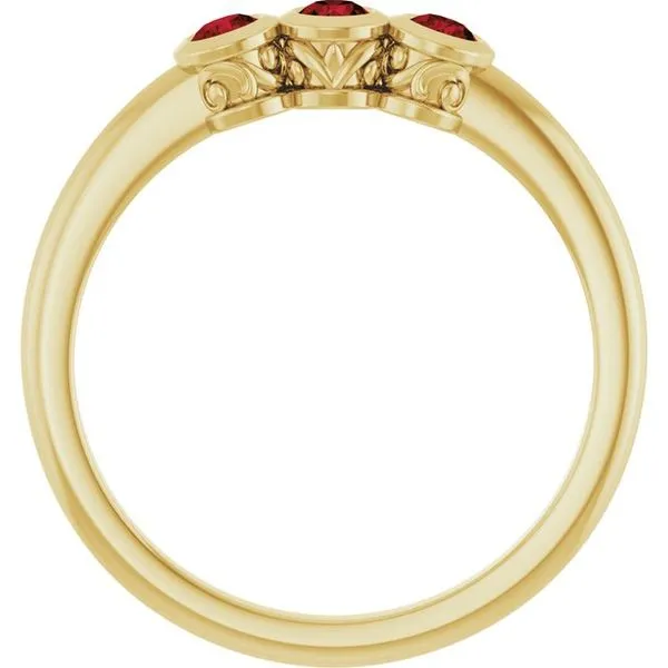 Three-Stone Bezel-Set Ring Image 2 D&M Jewelers Green Bay, WI