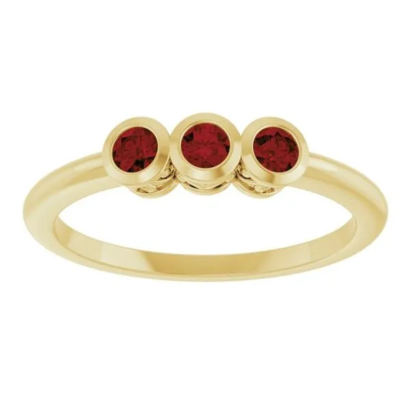 Three-Stone Bezel-Set Ring Image 3 D&M Jewelers Green Bay, WI