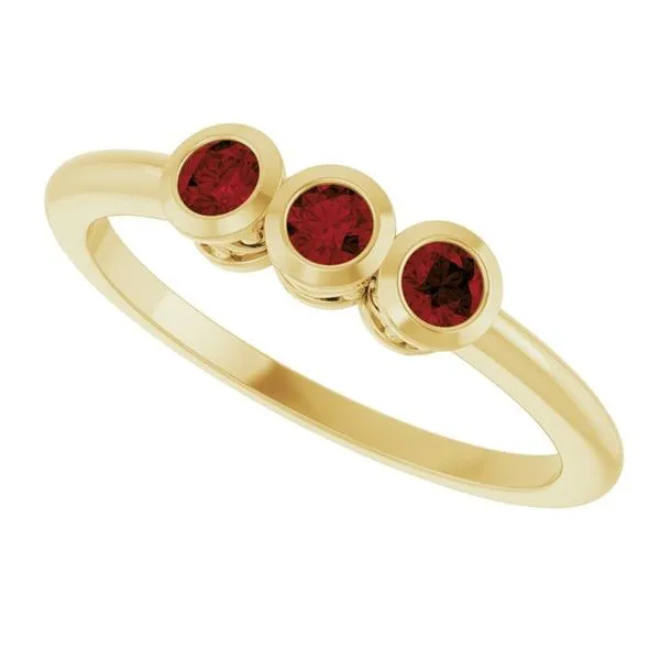 Three-Stone Bezel-Set Ring Image 5 D&M Jewelers Green Bay, WI