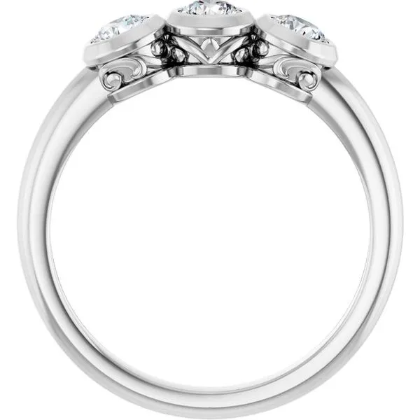 Three-Stone Bezel-Set Ring Image 2 Comstock Jewelers Edmonds, WA