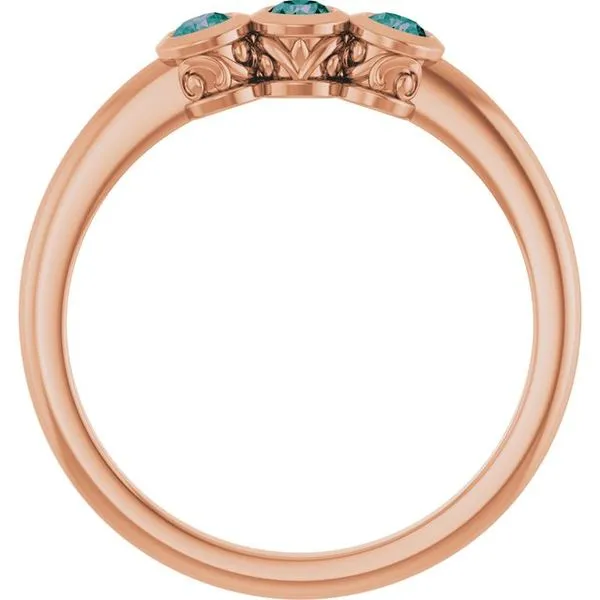 Three-Stone Bezel-Set Ring Image 2 Long Jewelers Chesapeake, VA