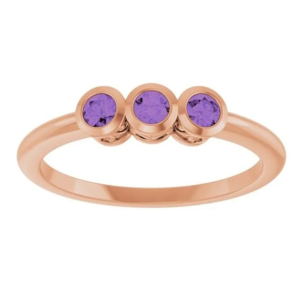 Three-Stone Bezel-Set Ring Image 3 D&M Jewelers Green Bay, WI