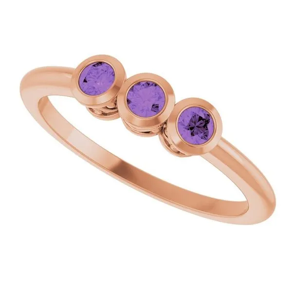 Three-Stone Bezel-Set Ring Image 5 Long Jewelers Chesapeake, VA