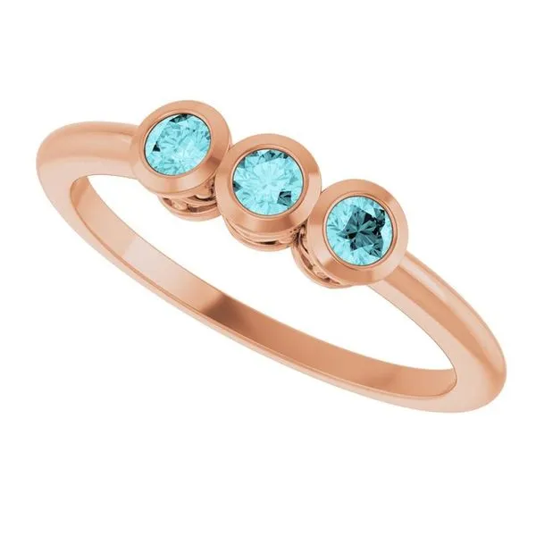 Three-Stone Bezel-Set Ring Image 5 Long Jewelers Chesapeake, VA