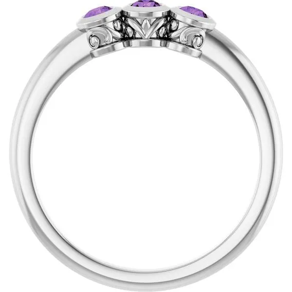 Three-Stone Bezel-Set Ring Image 2 Comstock Jewelers Edmonds, WA