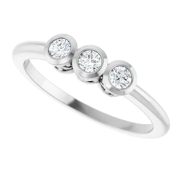 Three-Stone Bezel-Set Ring Image 5 Comstock Jewelers Edmonds, WA