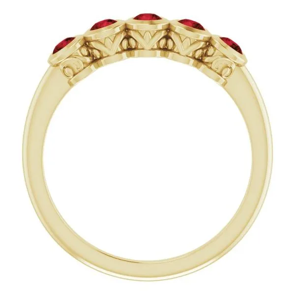 Five-Stone Bezel-Set Ring Image 2 Comstock Jewelers Edmonds, WA