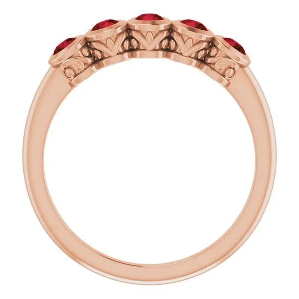 Five-Stone Bezel-Set Ring Image 2 Comstock Jewelers Edmonds, WA