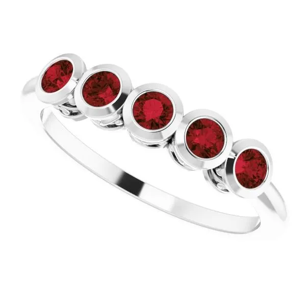 Five-Stone Bezel-Set Ring Image 5 John E. Koller Jewelry Designs owasso, OK